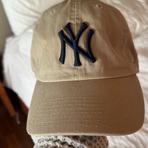 47 Brand Tan Cap with Black NY Logo